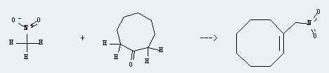 Cyclooctanone can react with nitromethane to produce 1-nitromethyl-cis-cyclooctene